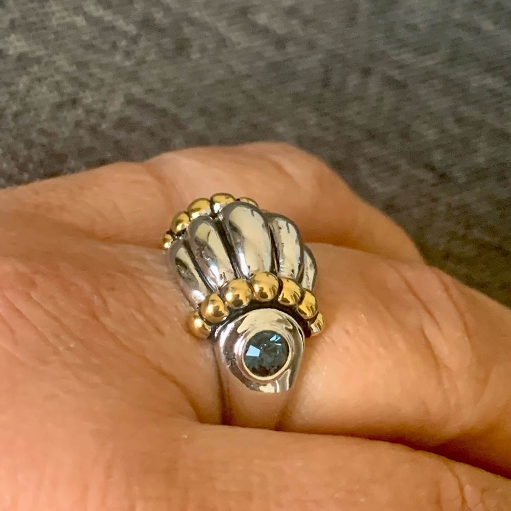 ✨NEW✨STUNNING SILVER & GOLD GEMSTONE SILVER RING - Picture 3 of 8